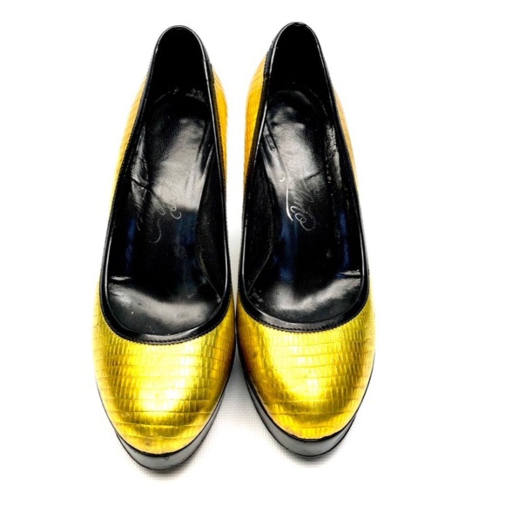 Alejandro Ingelmo Yellow Metallic Heels - Picture 9 of 10